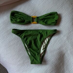 SOLID & STRIPED Green Bikini with Yellow Detail